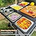BBQMall Pizza Oven Cart Table and Table Cover for Ooni Koda/Karu/Fyra 16 & 12 with Pizza Topping Station, Movable Food and Prep Workcart, Outdoor Grill Stand for Ninja Woodfire