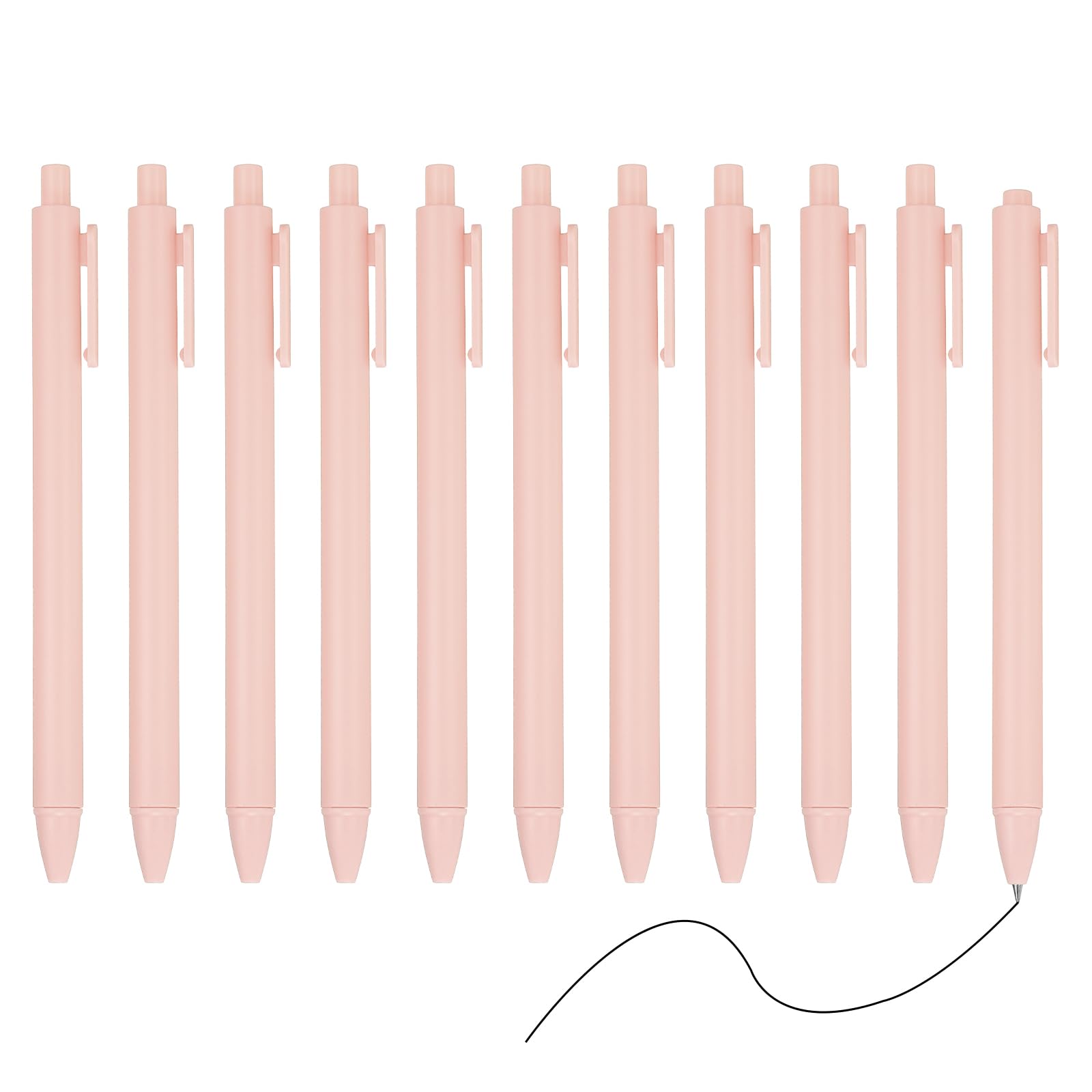 PATIKIL 12 Pack Retractable Ballpoint Gel Pens, 0.5mm Fine Point Black Ink Retro Color Smooth Writing Cute Pens for Office Home Supplies Journaling Notebook, Pink