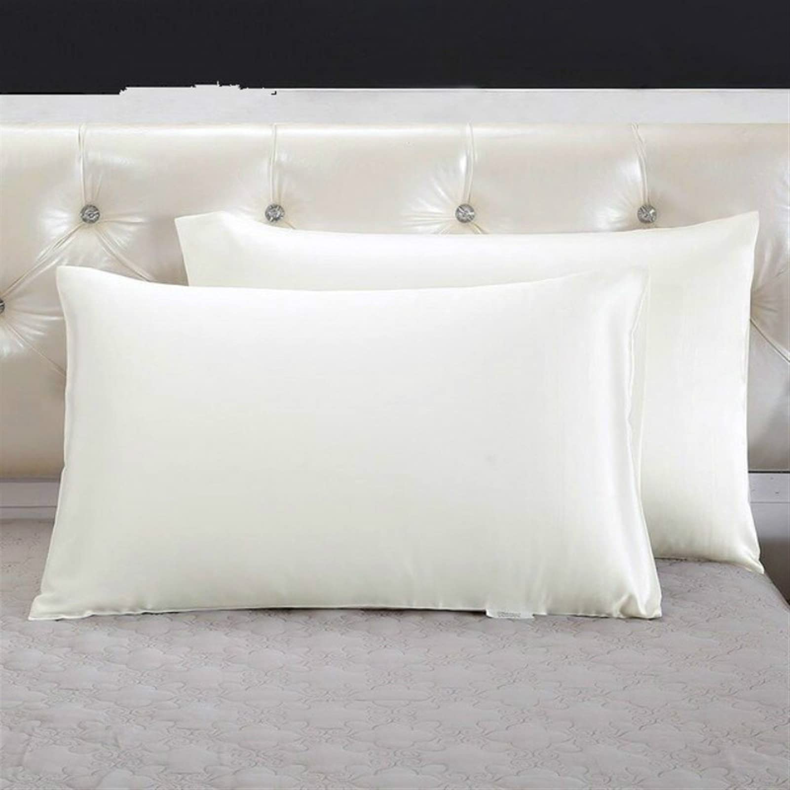Federe in Raso per Capelli e Pelle, Federa for Letto Naturale for Capelli e Pelle di Lusso 1 Confezione(White,40x80cm)