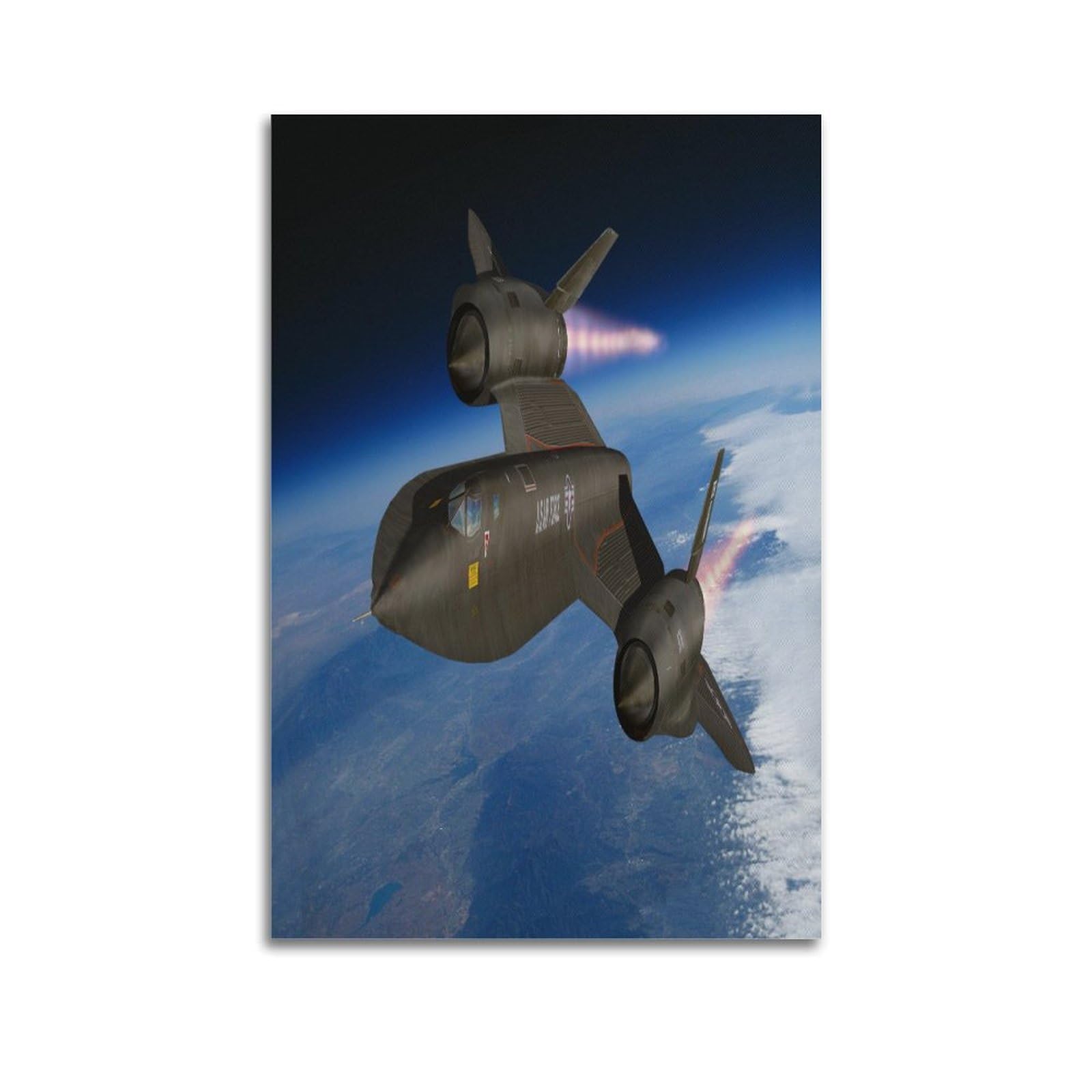 Yixong Unframe-Style Usaf Sr-71 Blackbird Reconnaissance Aircraft Poster Decorative Painting Canvas Wall Posters And Art Picture Print Modern Family Bedroom Decor Posters 24X36inch(60X90cm)