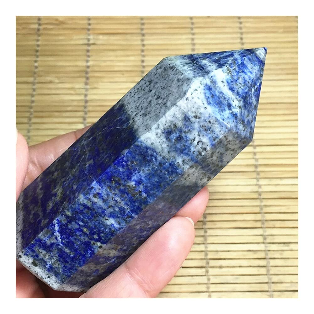 AMUCK Obelisco con Bacchetta Magica in Cristallo di lapislazzuli di Roccia Naturale, 200-700 g (Size : 300-350)