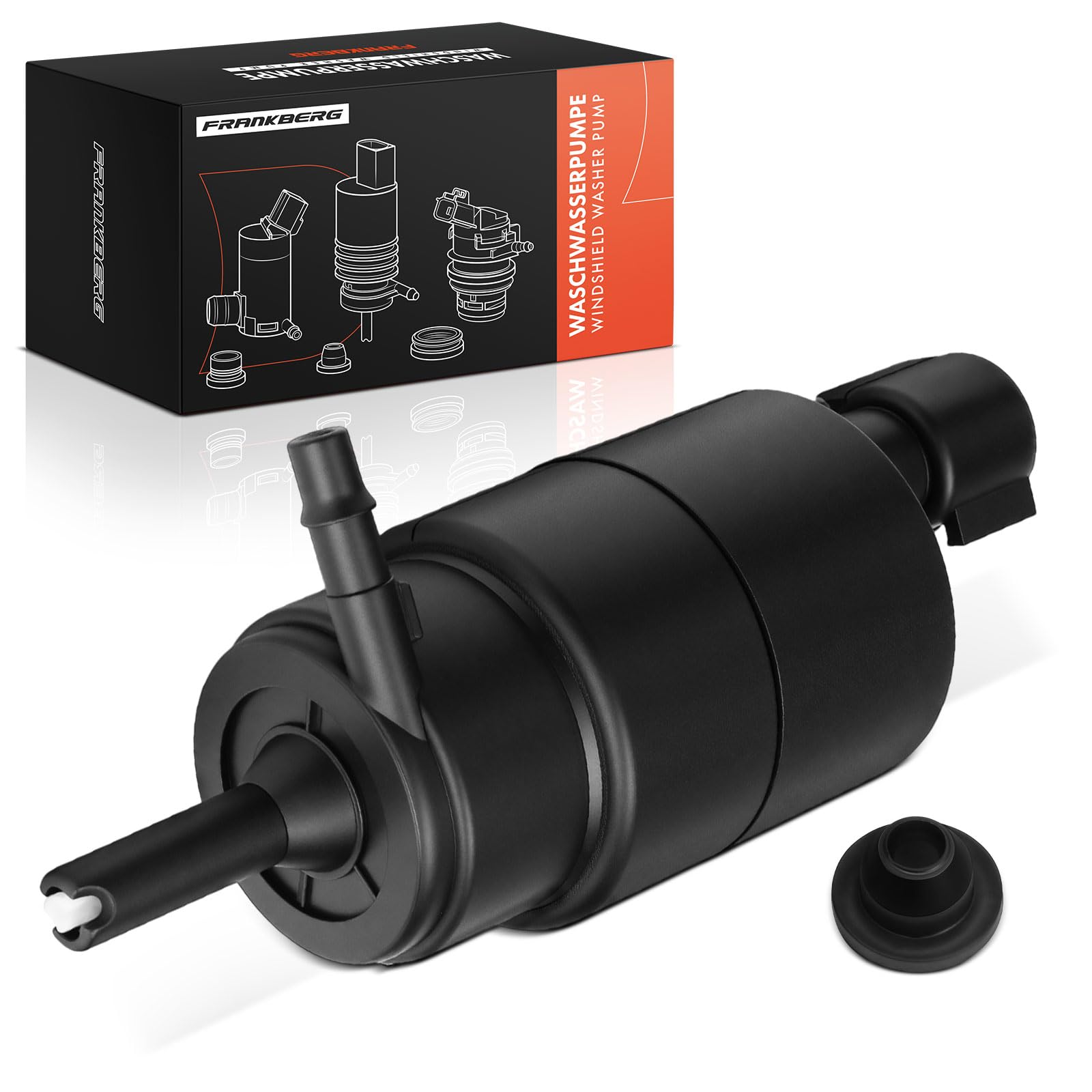 Frankberg Pompa lavavetri Pompa acqua lavaggio Pulizia vetri Anteriore 2-Poli Compatibile con Eurocargo Stralis Replace# 500304249,42546873