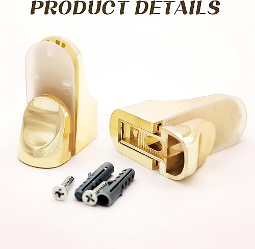 Miniatura 3 de Paquete de 2 abrazaderas de vidrio, abrazaderas ajustables de aleación de zinc brillante para ducha, baño, cocina y barandilla de escalera (dorado)