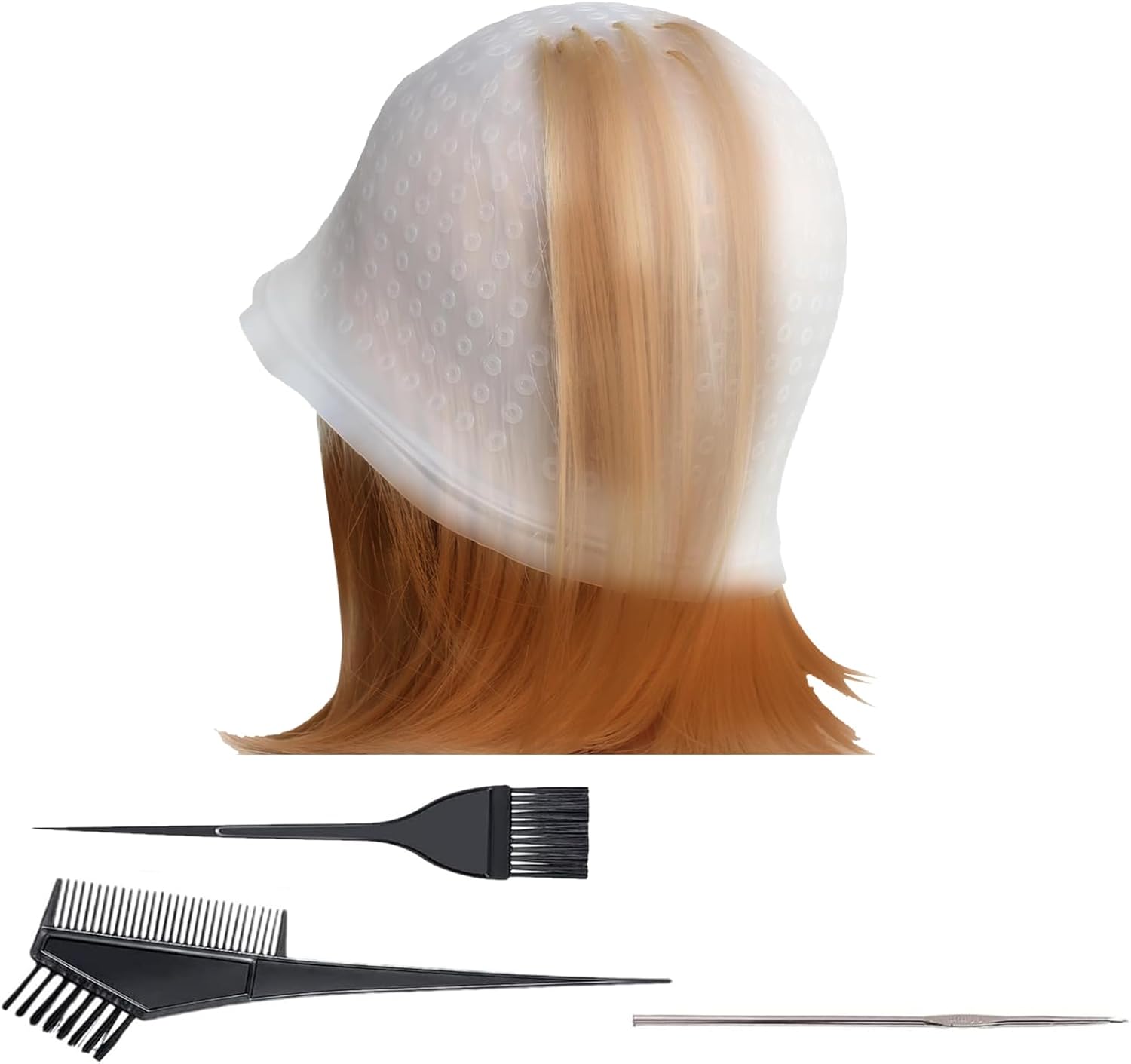 Highlighting Cap with Hair Comb Hook, Silicone Highlight Cap