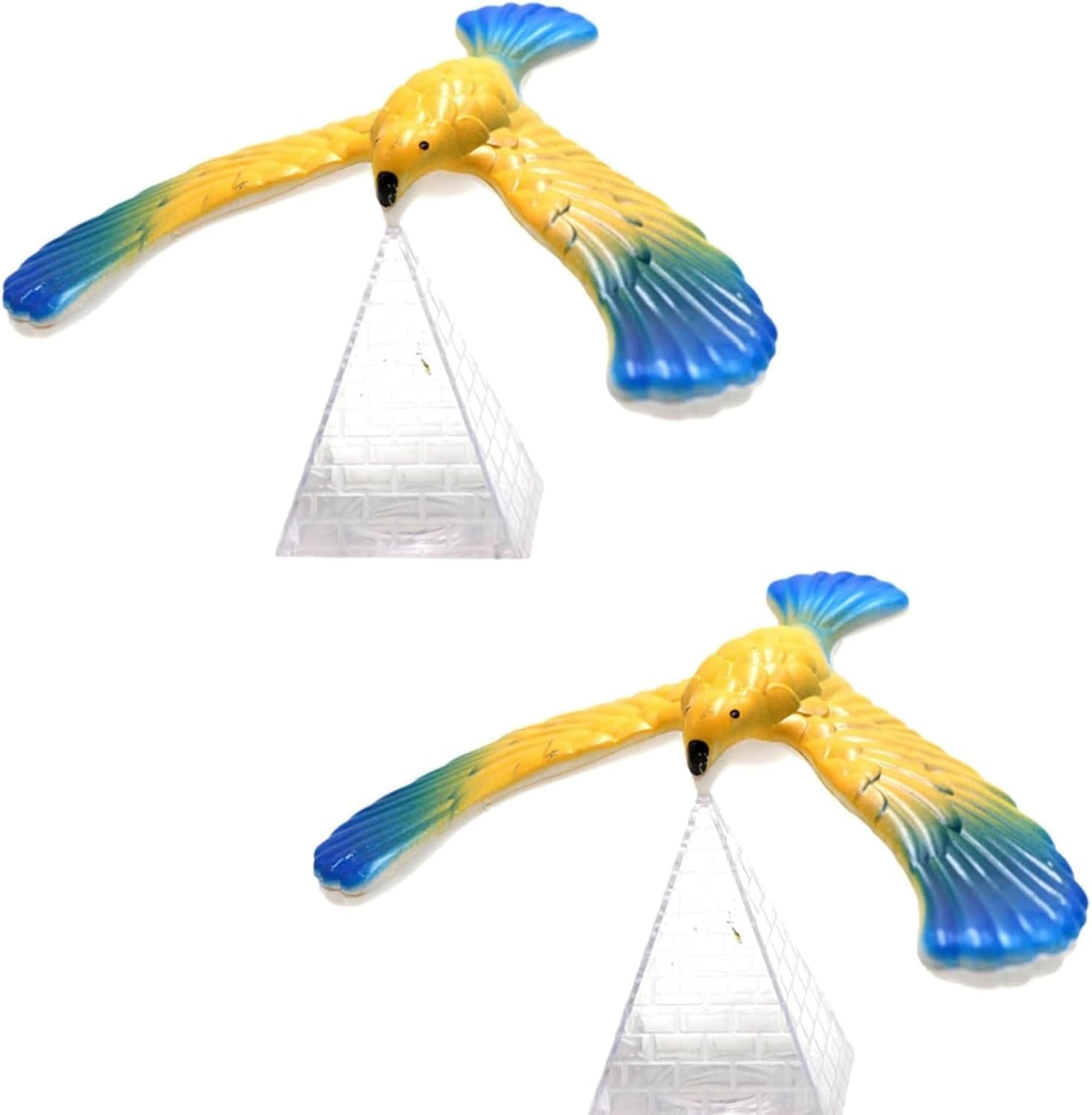 vvchwei 2Pcs Balancing Eagle, Balancing Bird Balance Eagle Wingspan with Pyramid Stands, Balancing Bird for Finger, Physics and Science Ornament, Finger Ornament for Party