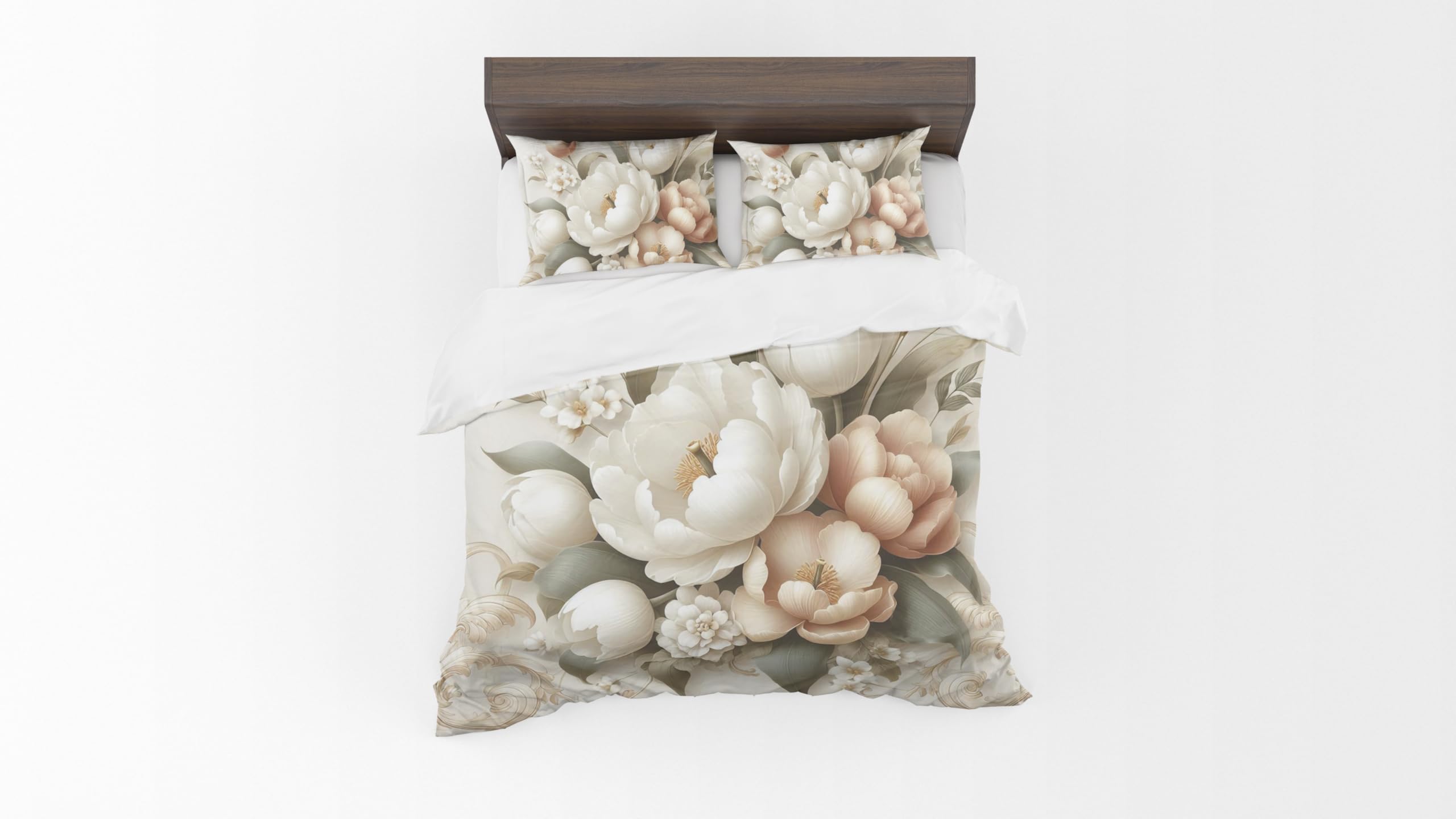 Adam Home 3D Floral Duvet Cover Set With Pillowcases Home Bedroom Décor Digital Printed Microfiber Super King Bedding Set Made in UK|Grey Florals