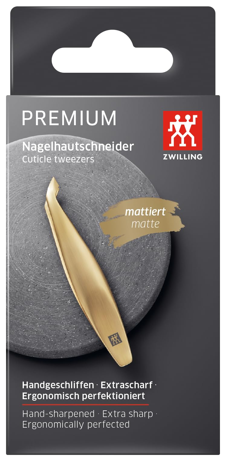 ZWILLING Cążki do skórek precyzyjne ostre skośne krawędzie tnące hipoalergiczne matowe srebrne