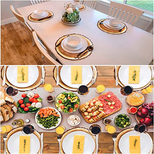 Eaasty Disposable Slice Paper Place Mats Vintage Round Rustic Slices Place Mat For Fall Dinner Country Farmhouse Table Setting Wedding Party Table Decor thumb #6