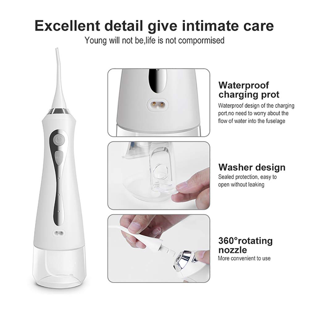 Irrigador bucal portátil de viaje, irrigador bucal de agua, aleta oral, recargable, irrigador dental de viaje inalámbrico