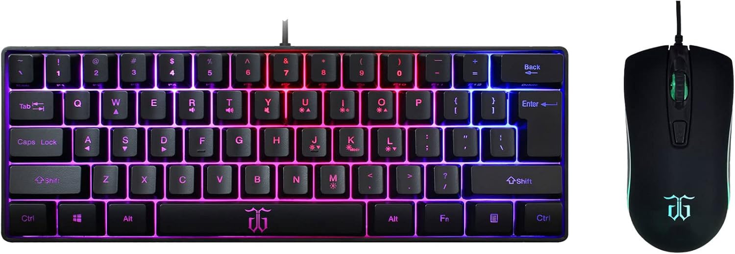 DGG 60 Gaming Keyboard and Mouse Combo, Small Keyboard and Mouse Set