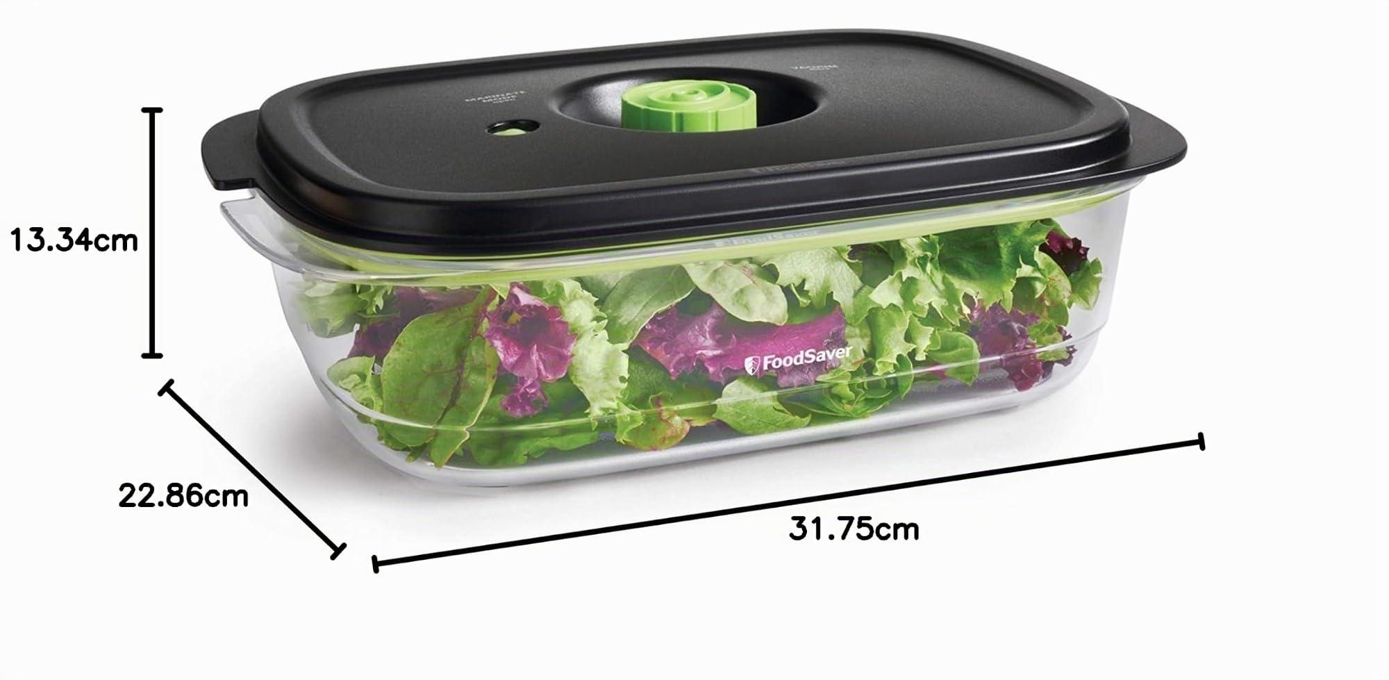 FoodSaver 2129973 Conservar y marinar 10 tazas de sellado al vacío – Contenedor para marinar rápido o congelador y almacenamiento de despensa, transparente