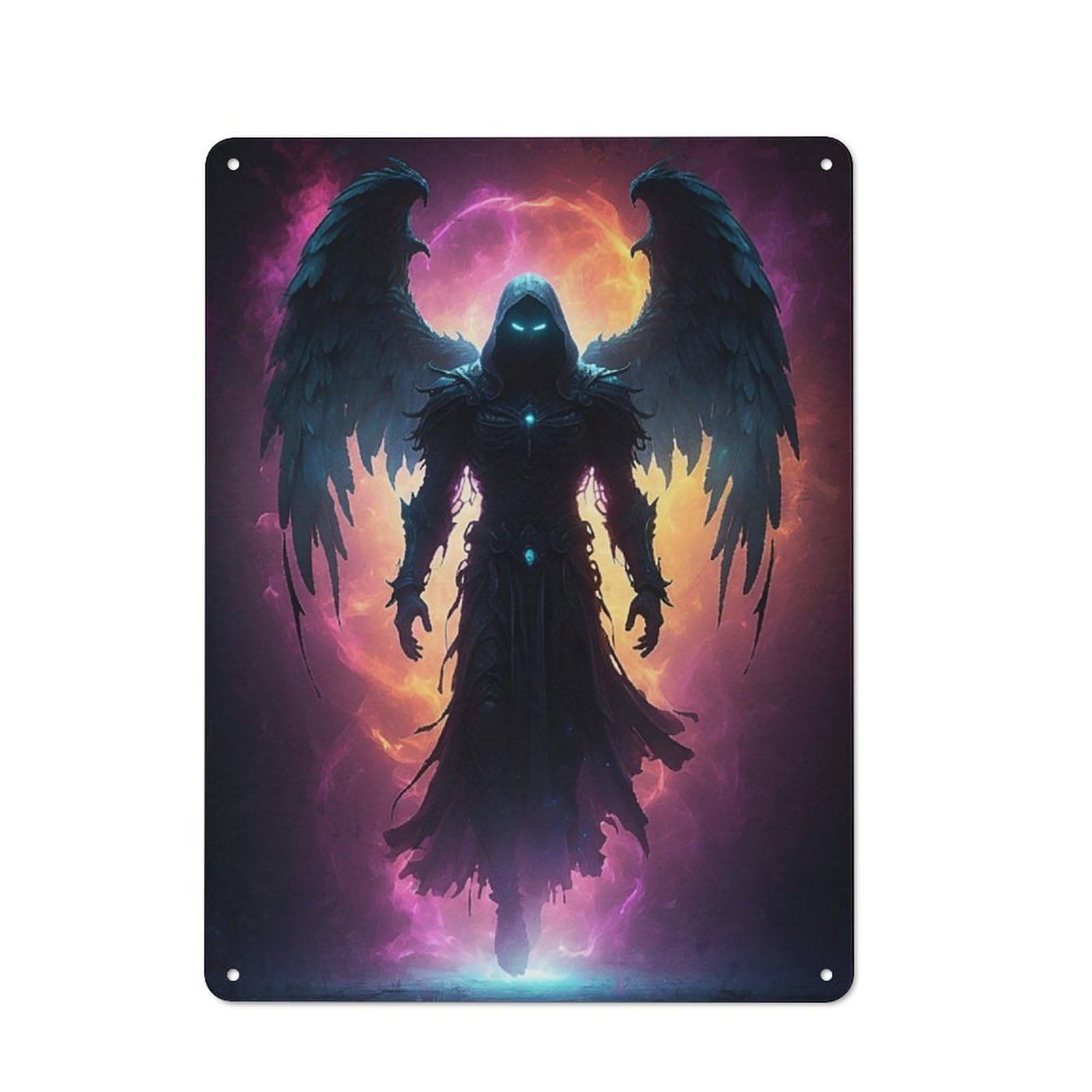 Junmoney Moonlight Predator Industrial Metal Sign 40X30cm, Modern Retro Loft Wall Plaque For Workspace, Cafe, Hallway Or Garage