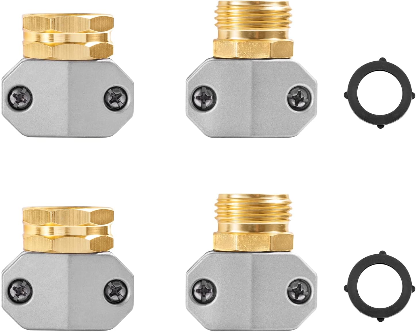 Amazon.com: 4 Pack Heavy Duty Garden Hose Repair Fittings, Aluminum ...