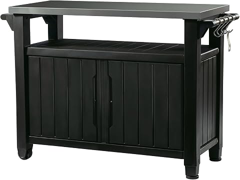 Keter Unity XL Portable Outdoor Table with Stainless Steel Top