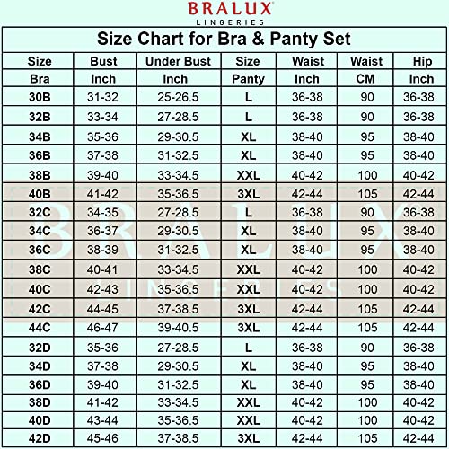 Image of Bralux Bra Panty Set for Women, Lace Non-Wired Padded Bridal Full Coverage Bra- Cherry