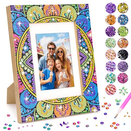 Geschenk Mädchen 6 7 8 9 10 Diamond Painting Kinder Bilderrahmen Bastelset Kinder Basteln Mädchen 5-6-7-8-9-10-11-12 Jahre Mosaik Bastelset Spielzeug ab 4-12 Jahre Home Decor Geburtstagsgeschenk