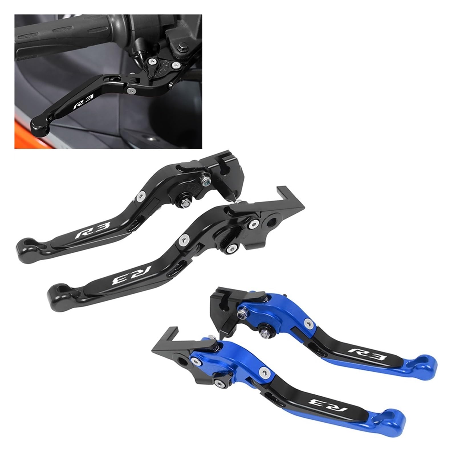 Moto Palanca Embrague Manija Accesorios De Motocicleta Palancas Embrague Freno Plegables Empuñaduras Manillar para Ya&maha YZF R3 YZFR3 2015-2020 Palanca Mango YZF-R3