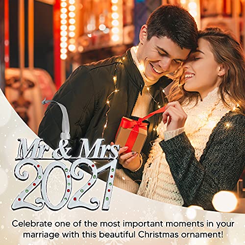 Holiday Jingle Mr. And Mrs. Christmas Ornaments 2021 – 2021 Wedding Ornament -2021 Christmas Ornaments For Married Couples, Newlyweds – Christmas Decorations For Bridal Shower, Wedding Reception, #TOP3