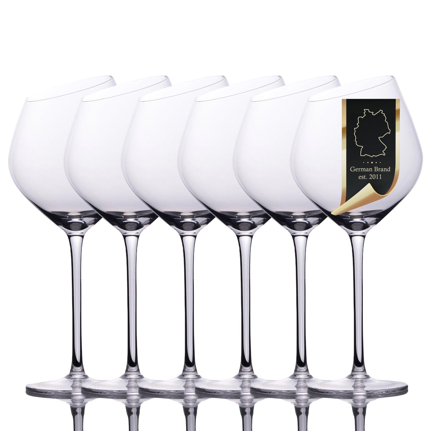 INTIRILIFE Copa de vino 6x con borde moderno - 470 ml de capacidad - Copa de vino tinto Apta para lavavajillas Cristal a prueba de golpes