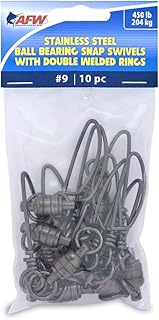 American Fishing Wire 9 Stainless Steel Ball Bearing Snap/Swivels (10-Piece), Black, 450-Pound