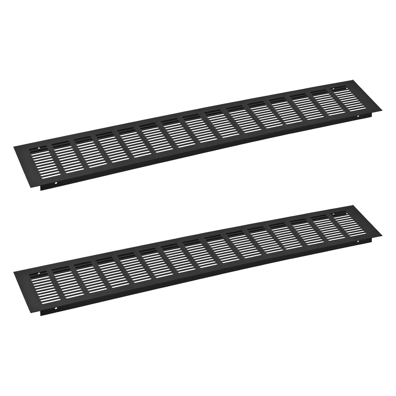 sourcing map Griglia di ventilazione rettangolare, in lega di alluminio, 2 pezzi, 600 x 100 mm
