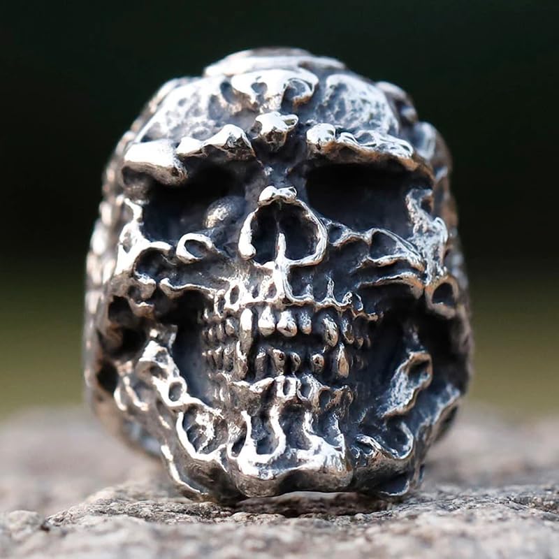 Image of 2023 Skull Ring Cool Evil Death Punk Rock Stainless Steel Rings Aly Style Jewelry