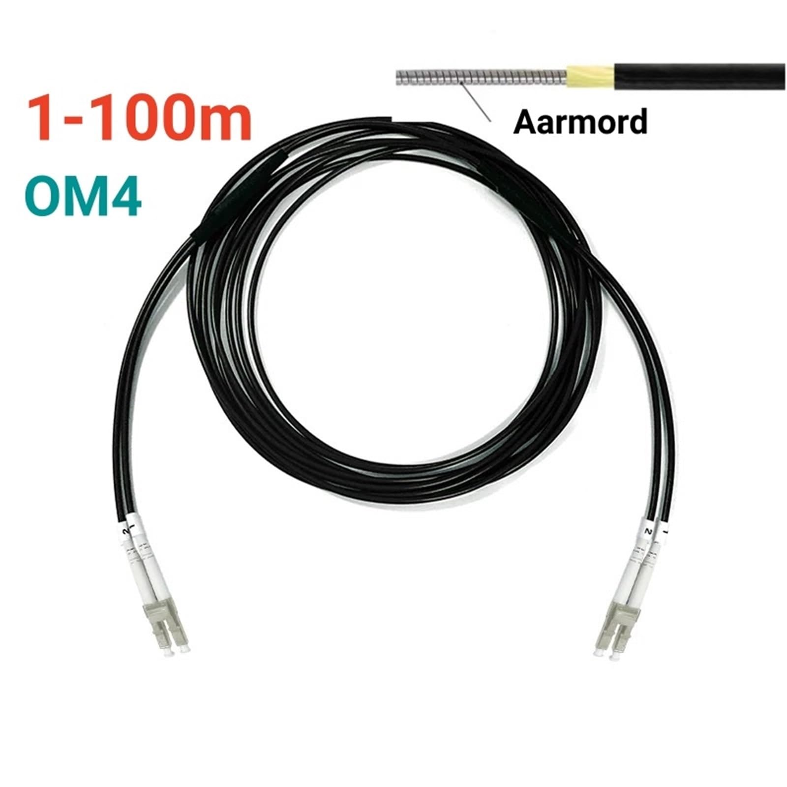 Latiguillo de Fibra óptica blindado OM4, 2 núcleos, 1-100 m, 50 m, 20 m, 30 m, 10 m, 2C, SC, LC, FC, ST, 3 mm, multimodo, 2 Fibras, Puente de Fibra óptica for Exteriores(SC-SC 3-m 10pcs)