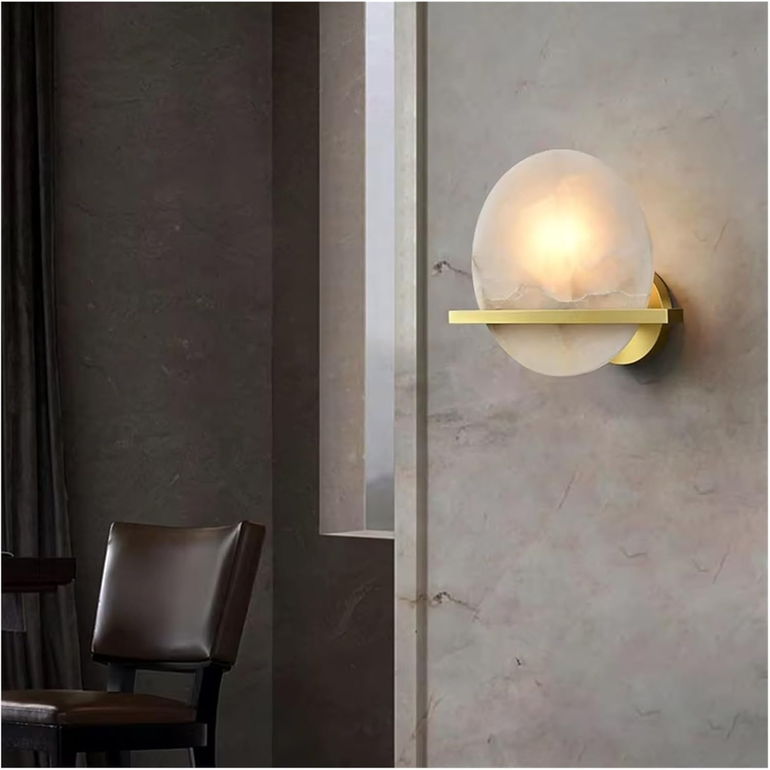 CWCQGH Natural Marble Wall Lamp Tv Background Bedroom Bedside Corridor Staircase,3colors dimming