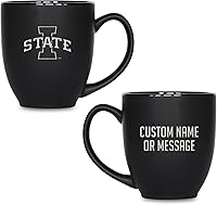 Vista 35 de Rico Industries NCAA Primary - Taza personalizada de 15 onzas, color negro mate, para bebidas calientes o frías Tigres del Estado de Aplastar