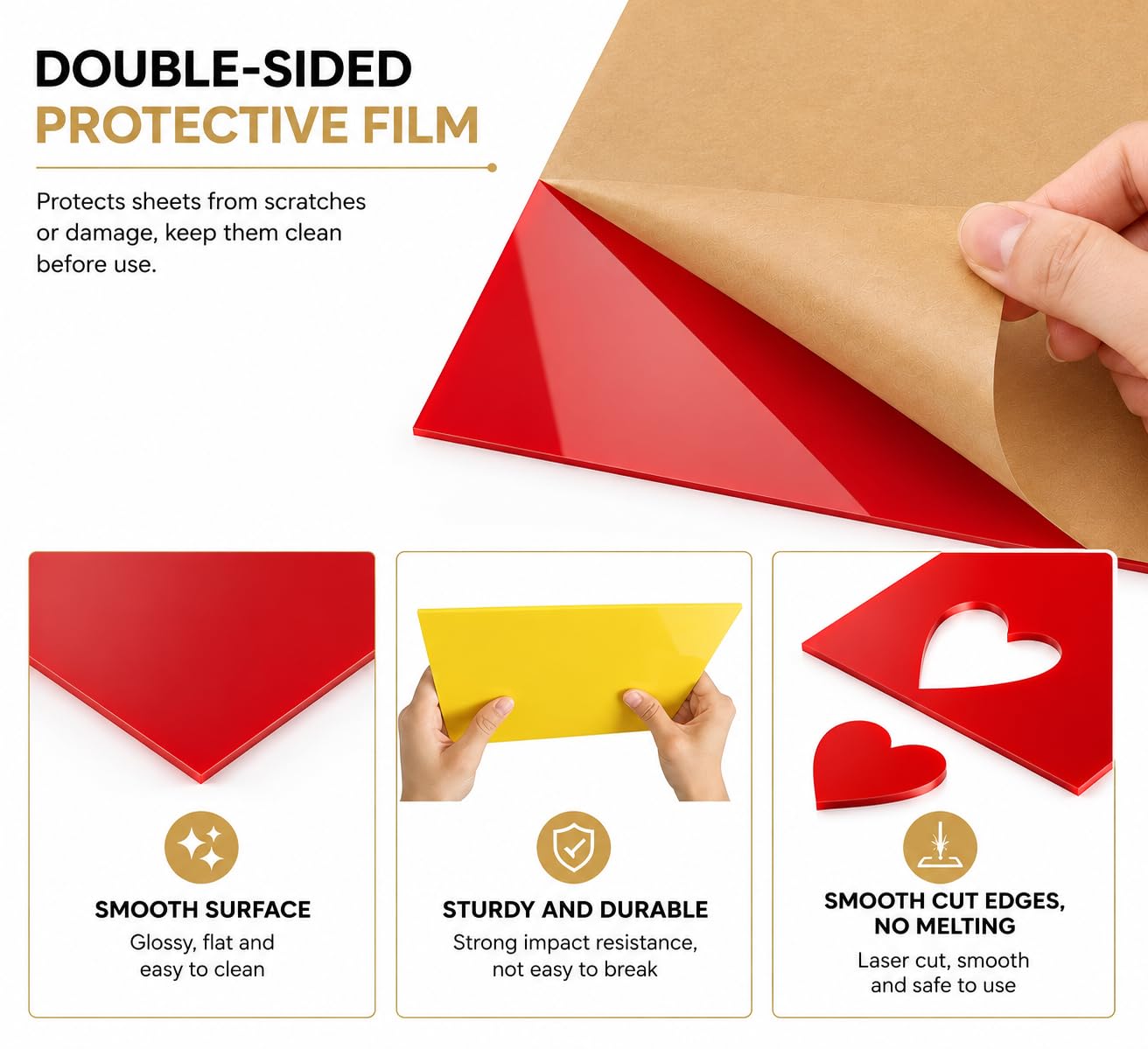 Colored Acrylic Sheets - 7 Pack for Laser Cutting -5
