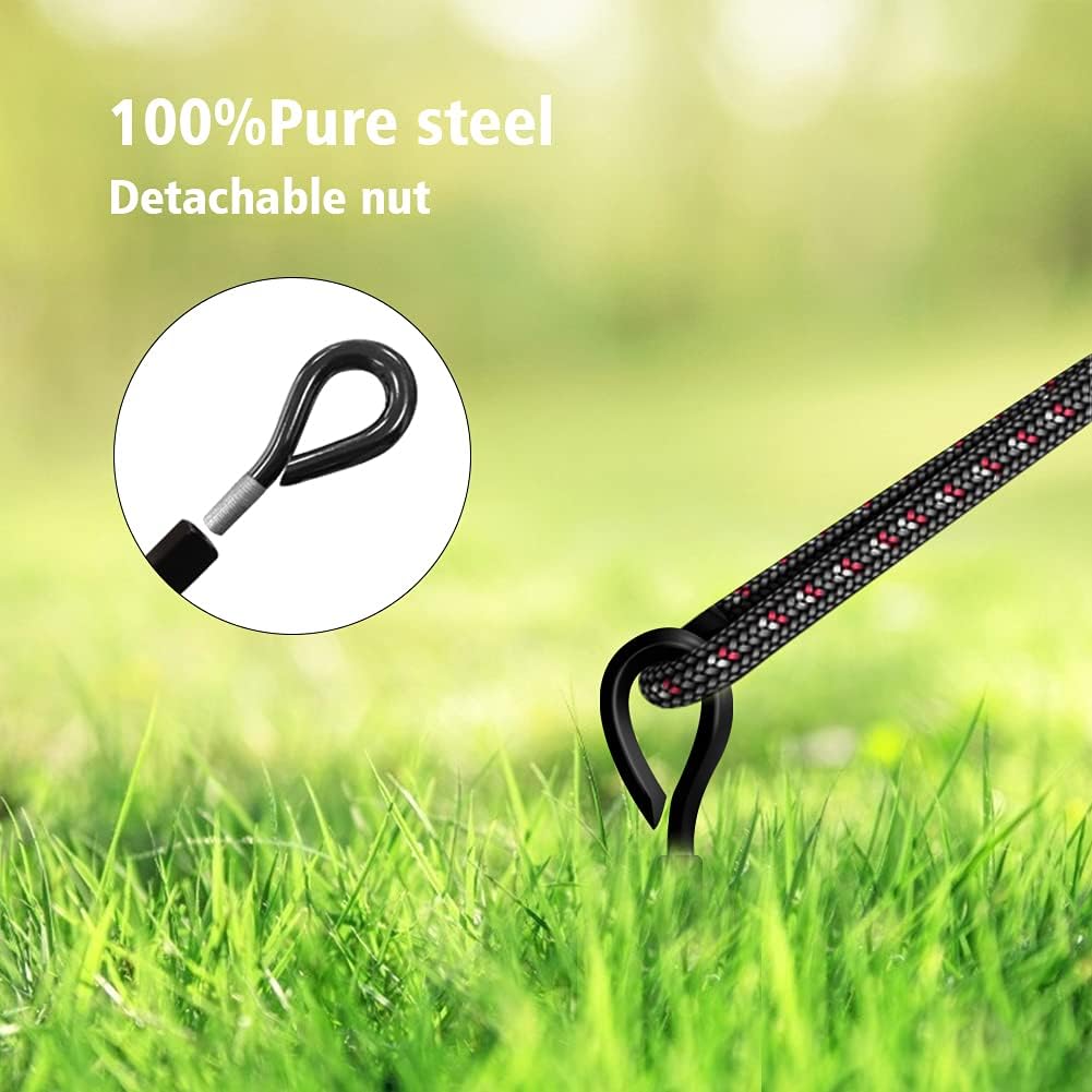 MIXXIDEA Dual-Purpose Ground Anchor 15 Inch 8 Pack Heavy Duty for High Winds Metal Ground Stakes Dog Tie Out Stake Screw Anchors Drill for Tents, Canopies, Swing Sets, Sheds, Trampoline