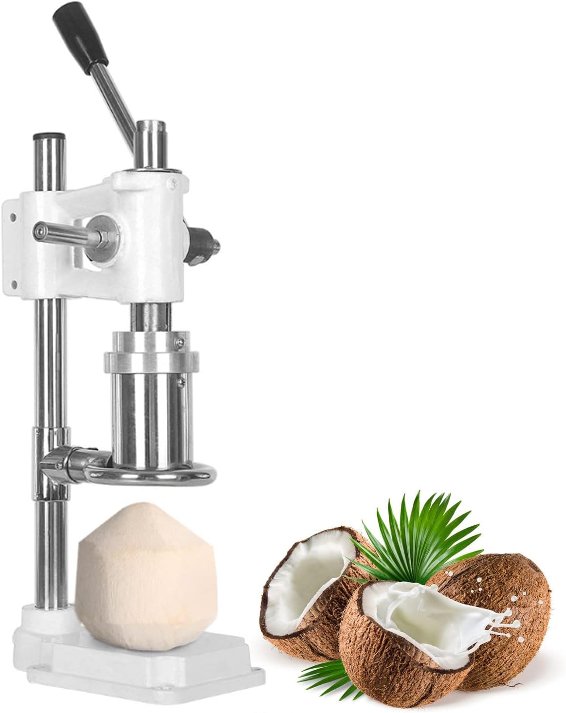 Stainless Steel Coconut Opener Tool,Size 6 Cm Hole Drill,Manual Coconut Hole Opening Machine,Vertical Coconut Opener Tool,for Young/Tender Coconut