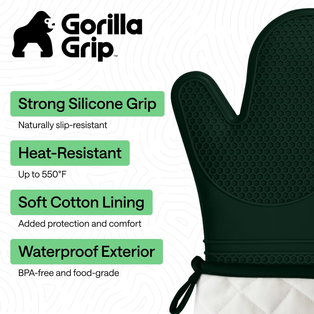 Amazon.com: GORILLA GRIP BPA-Free Soft Silicone Oven Mitts, 550F