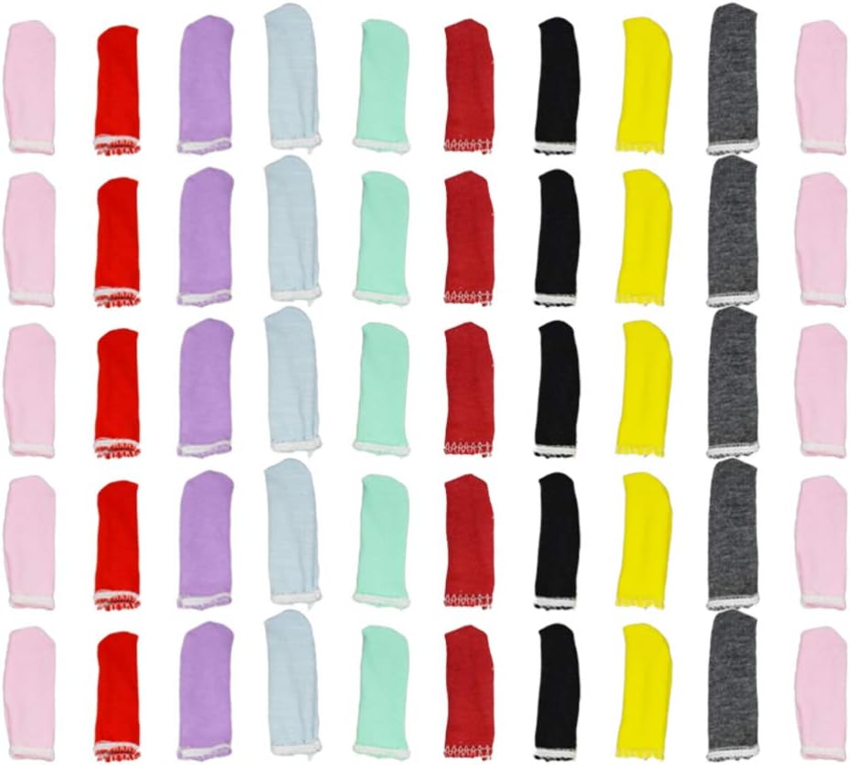 ifundom 50Pcs Cunas para Dedos Funda de Algodón Transpirable para La Punta de Los Dedos Protector de Dedos Resistente Al Corte Cubierta Del Pulgar Del Dedo para Manualidades de Costura de