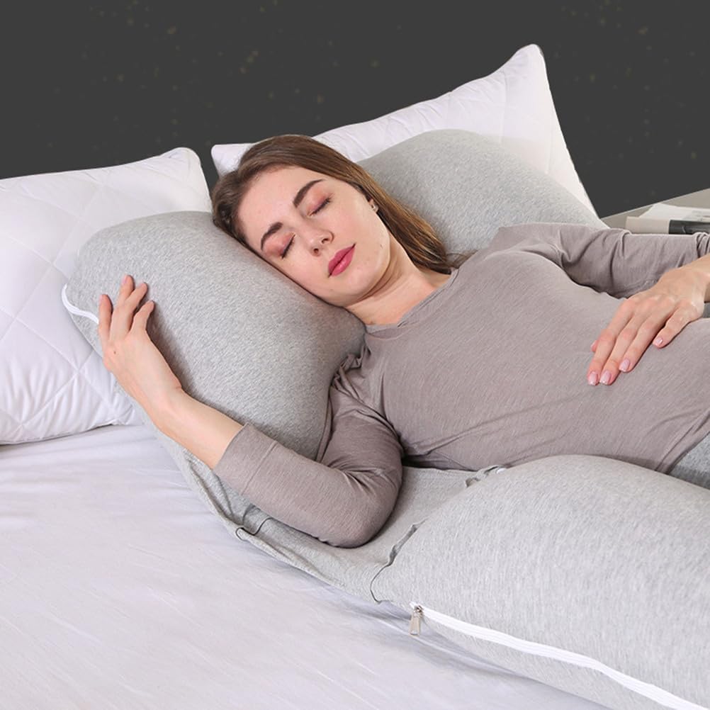 Long U Shaped Full Body Cuddly Comfort Pregnancy Support Pillow Maternity Pillow for Side Sleeper, Pregnancy Body Pillow with Washable Cover 140 * 70CM,Green,140 * 70