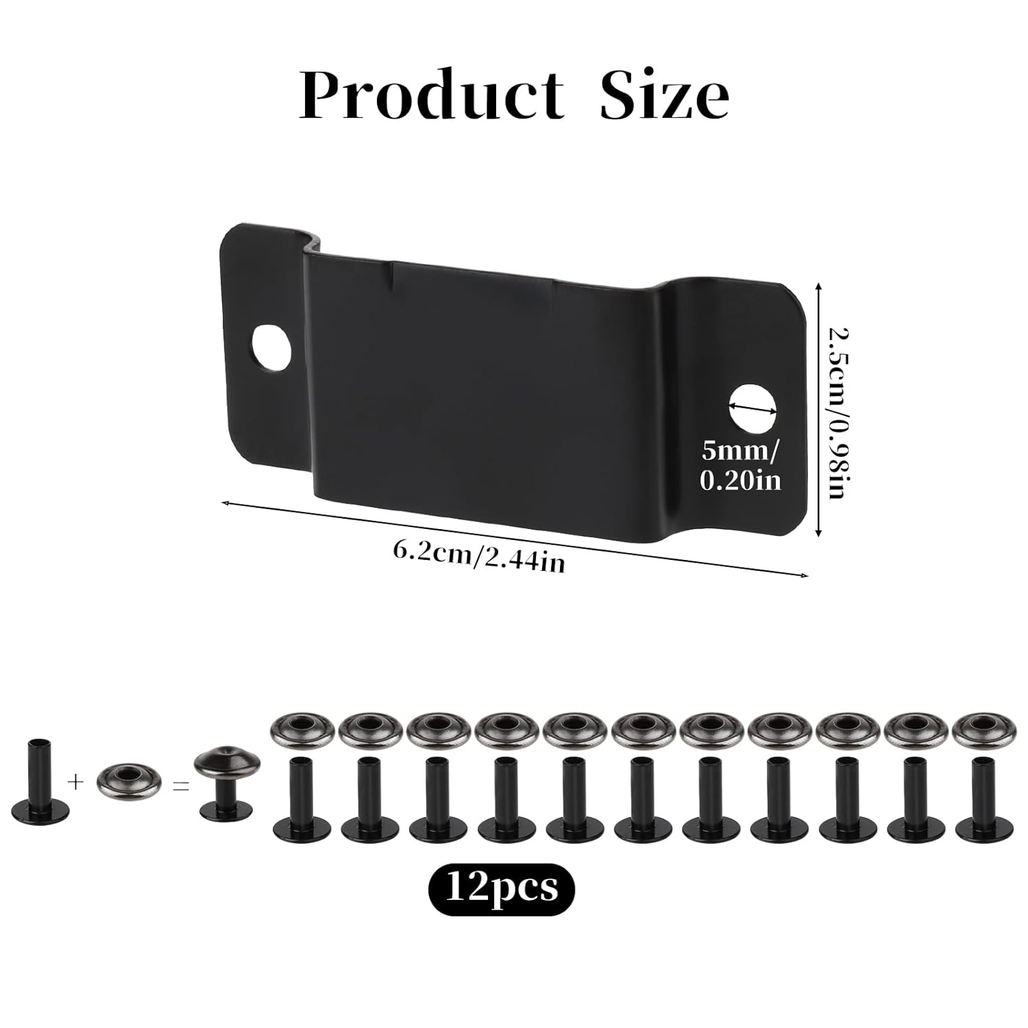 6 Pcs Tape Measure Holder Clip Measuring Tape Holder Metal Measuring Tape Belt Holder Tape Holder for Tool Belt with Rivets Tape Measure Hanging Tape Holder for Easy to Carry Matte Black