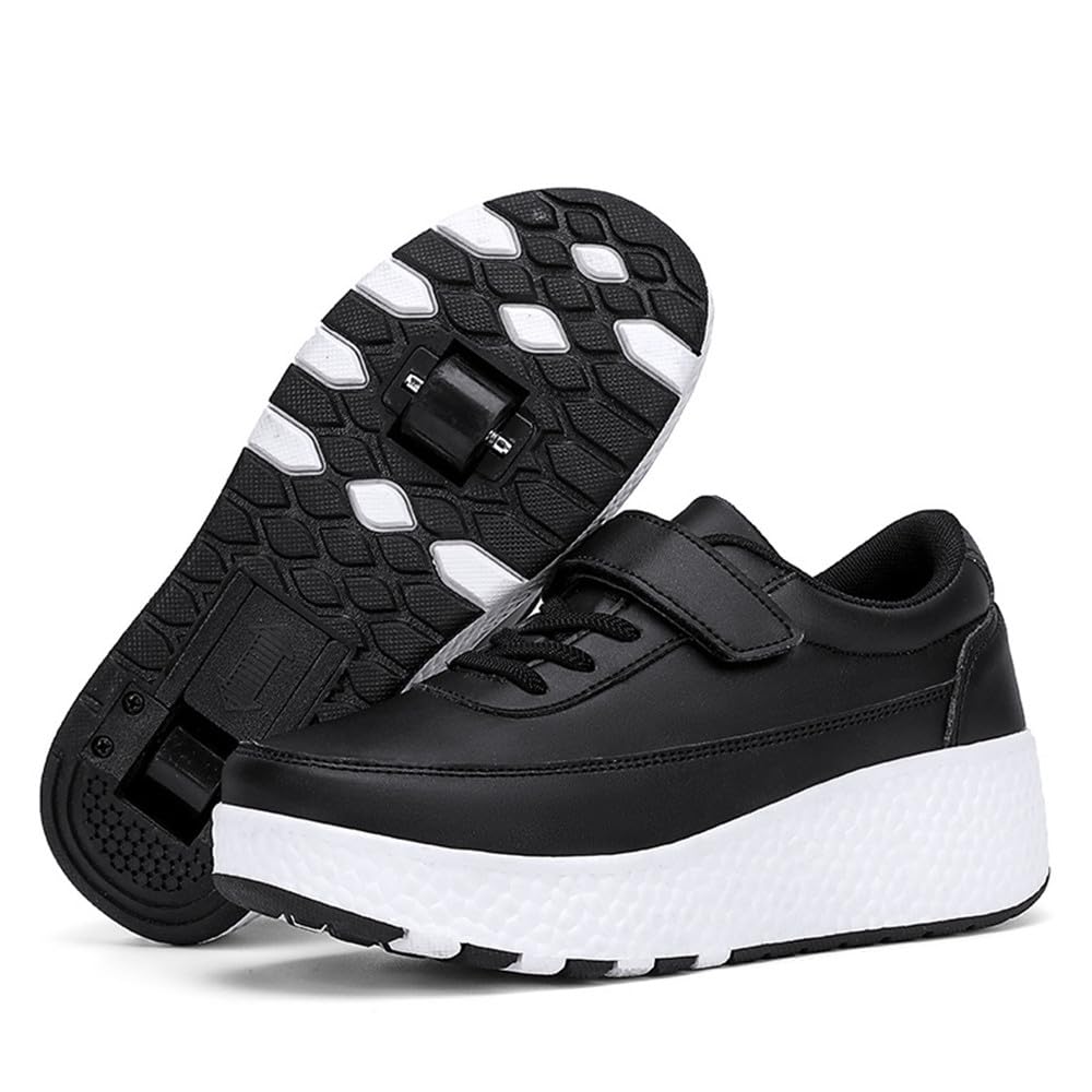Mateju Enfant Chaussures à roulettes Fille Garçon, 2 en 1 Patins à roulettes Chaussures de Skateboard avec Roues Automatiques Retractable pour Femme Homme Adulte Adolescents 29-43 EU