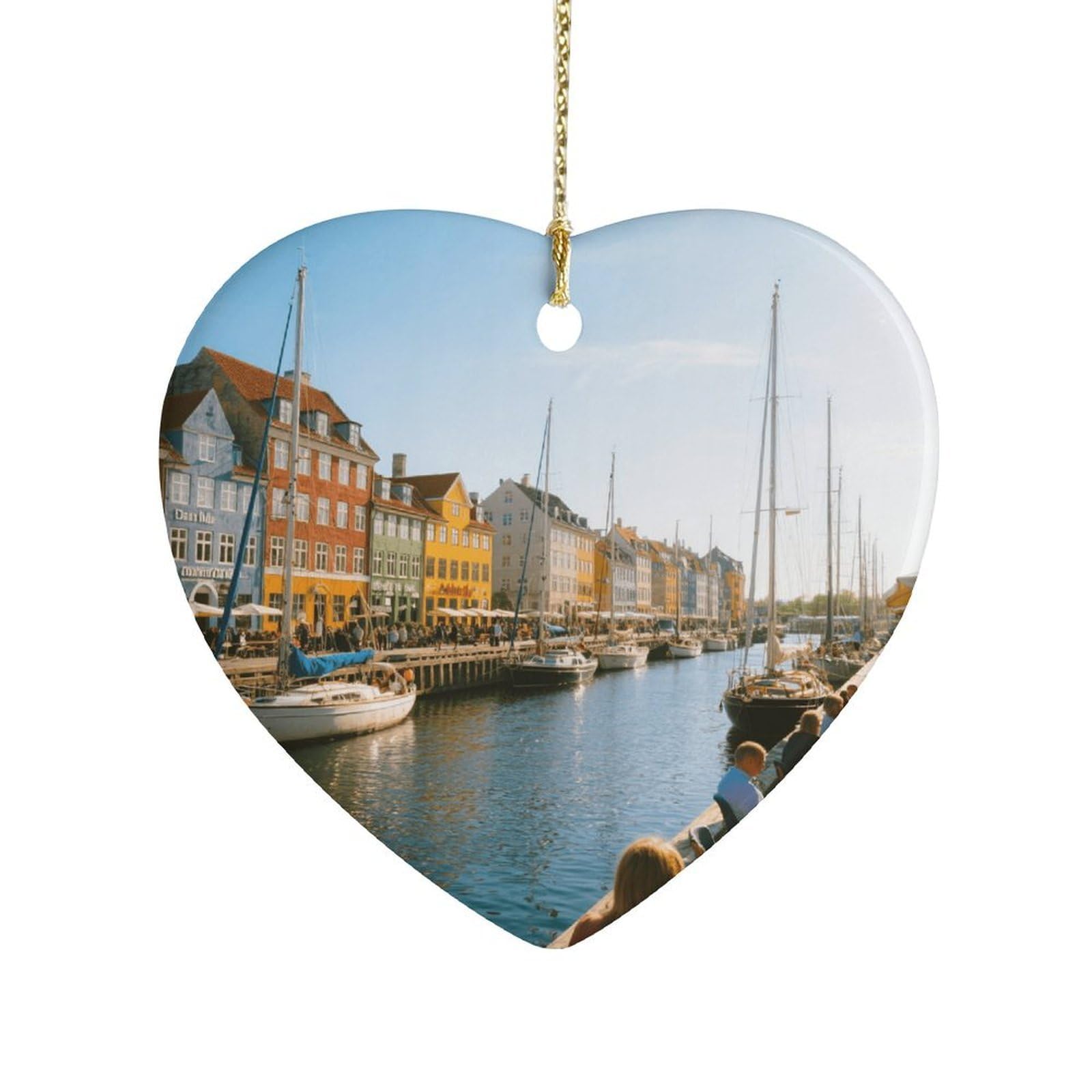 Fekiloot Style Newport Canal Ceramic Ornament Home Decor Keepsake