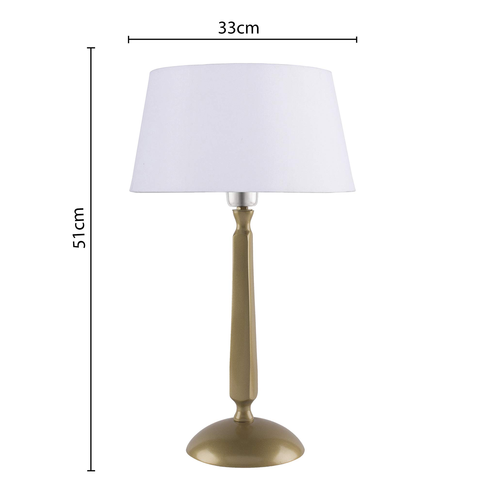 Homesake® Classic Cubist Gold Brushed Lamp with White Drum Shade 3