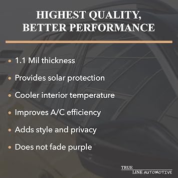 TRUE LINE Automotive Car Window Tint Film Roll 99% UV Rejection, 5% Window Tint Film for Cars, Heat Shield Automotive Car Window Film, Car Window Privacy Film See Out Not in - 22 Wide 10' Long