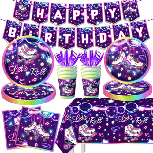 Roller Skating Party Supplies,142Pcs Roller Skating Party Decorations...