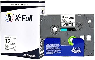 Fita para Rotulador Eletrônico 12mm x 8m Branco/Preto Marca X-Full Referência TZc-231 TZe-231 TZ-231