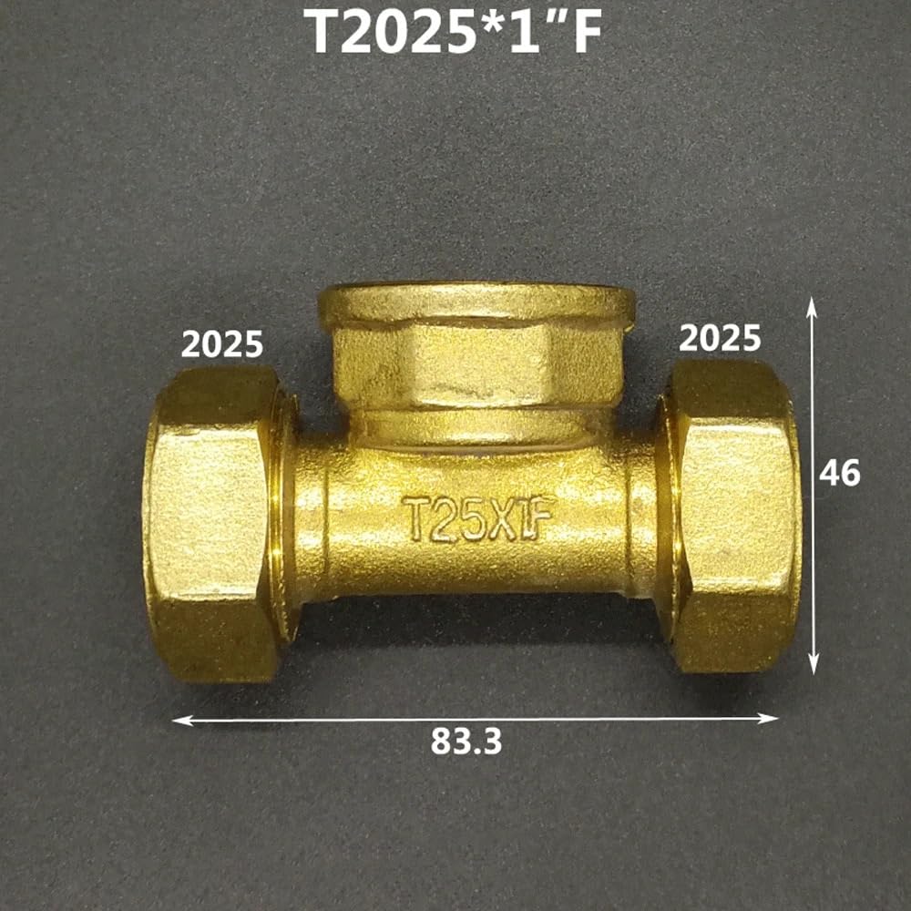 DN15 DN20 DN25 Male/Female Thread tee Pex Pipe 1216/1418/1620/2025/2632 Fitting Aluminum Pipe Fittings T Type(DN25 BSPFx2025)