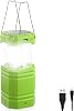 Camping Lantern, Rechargeable Camping Lights with Solar, Hand Crank and USB Charger, Collapsible Tent Light with Handles, Portable Electric LED Light for Outdoor Camping and Tent [Energy Class A+++]