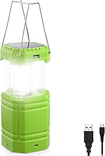 Solar Camping Lantern, Ultra Bright Collapsible Hand Crank L