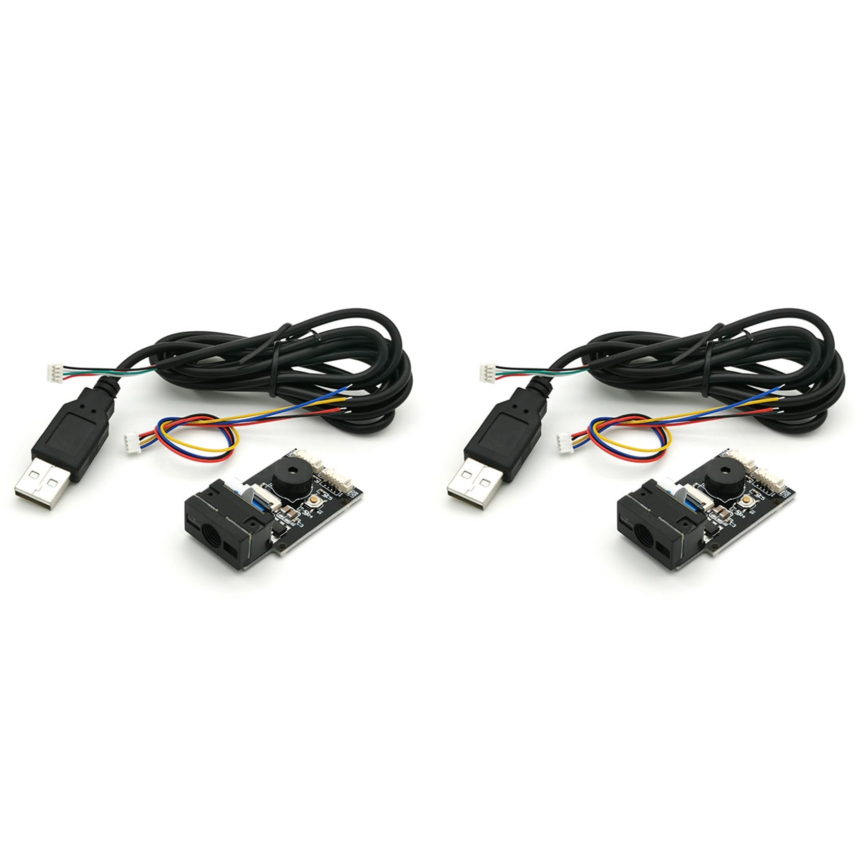 2 x przewodowy skaner kodów kreskowych USB GM65 1D 2D czytnik kodów kreskowych moduł czytnika kodów QR, brzęczyk CMOS do przypomnienia z kablem UART