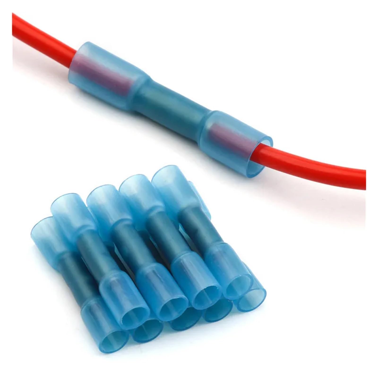 AARTERZZA 100PCS AWG 16-14 Heat Shrink Butt Terminals Crimp Wire Cable Connectors Insulated Automobile 1.5-2.5mm2