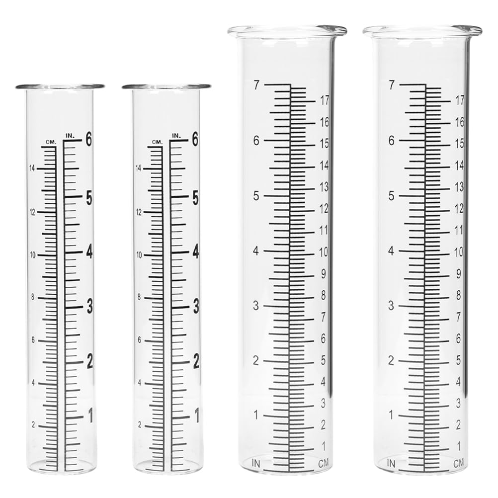 DOITOOL Ersatzglas Für Regenmesser 4 X Regenmesser Für Außenbereich Regenmesser-Ersatzrohr Für Garten Im Freien (6 Zoll 7 Zoll) Regenmesser Ersatzglas Regenmesser für den Garten