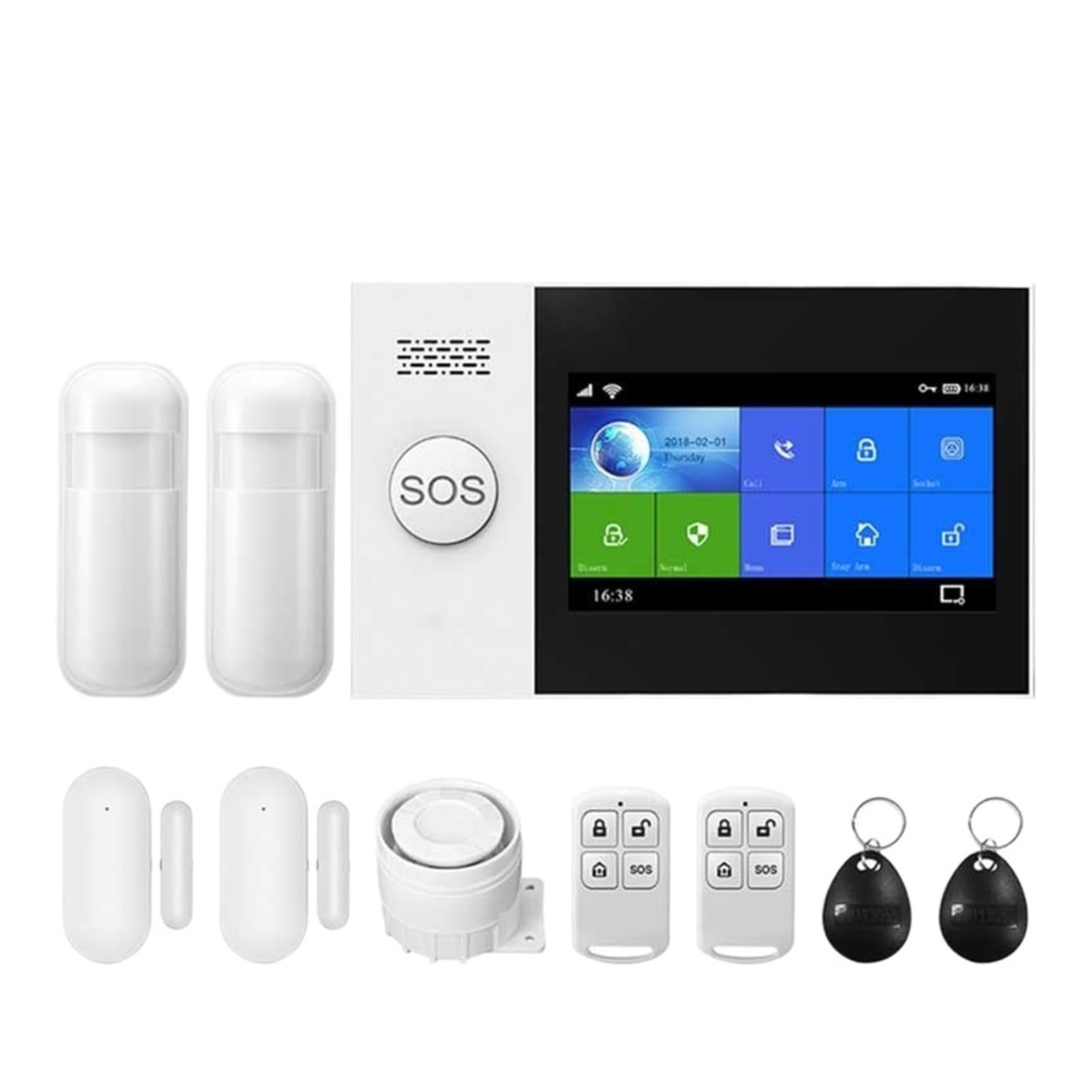 CUDTAPI Smart Alarm 4.3inch Security GSM System For Home Support APP Call/SMS Remote Control(B Kit)