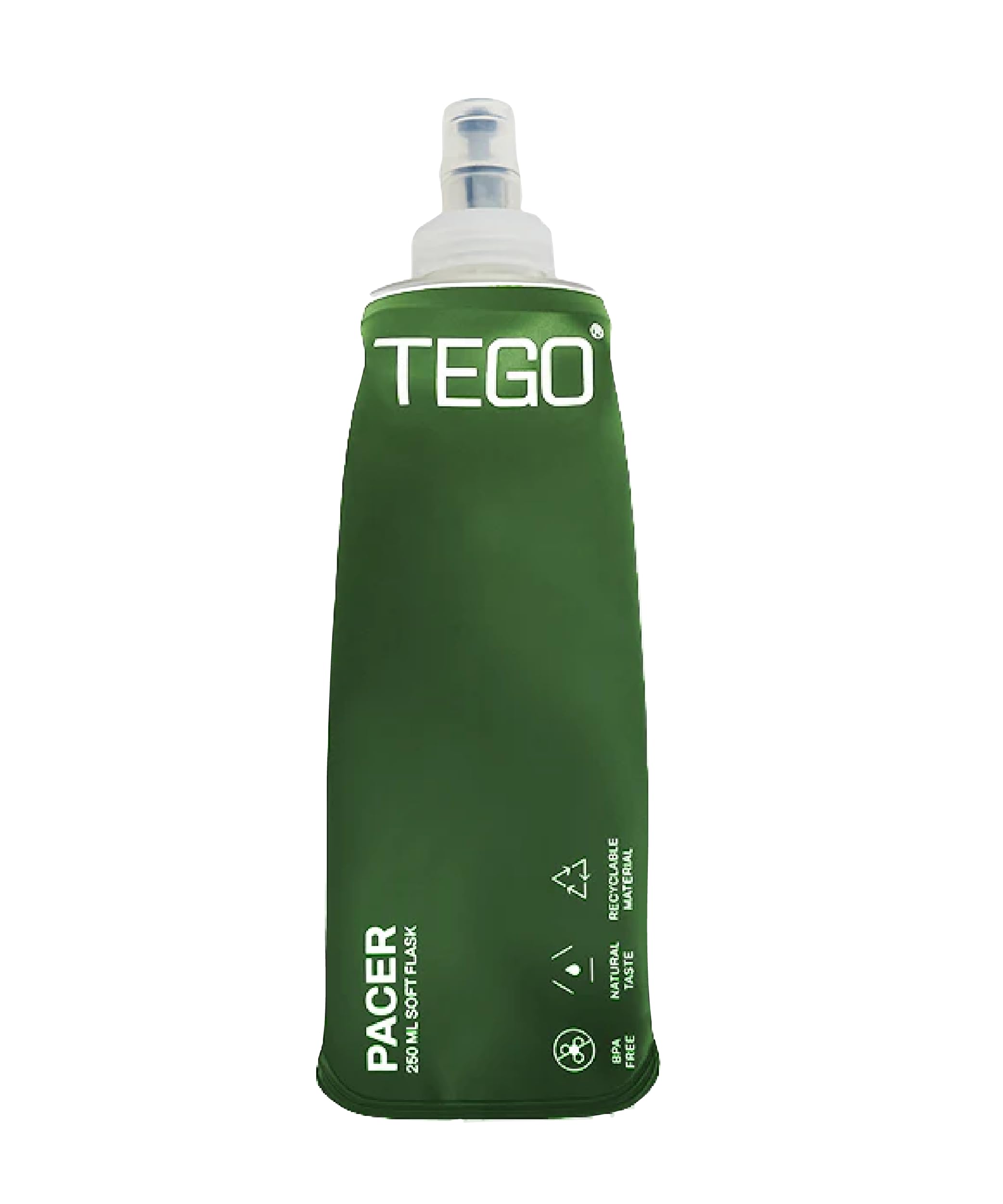 TEGO Pacer Soft Flask | Collapsible Hydration Bottle for Running Vests, Waist Packs & Pouches (200ml / 250ml / 500ml) (Camo, 250 ml)